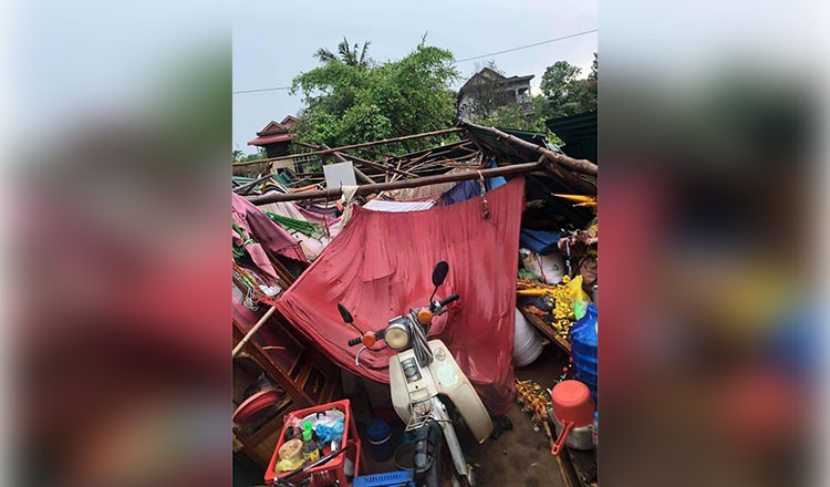 コンポンチュナン州　暴風雨で家屋50戸被害、女性1人死亡