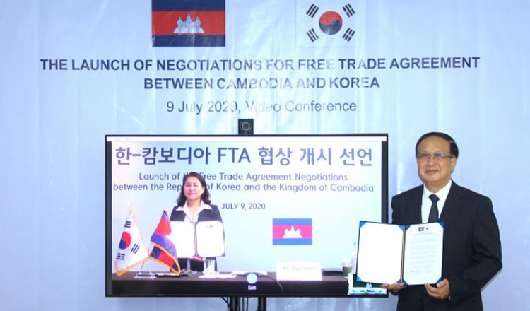 カンボジア　中国に次ぎ韓国と自由貿易協定　26日に署名へ
