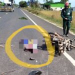 スバイリエン　車がバイクに衝突、轢き逃げでバイク同乗の高齢女性が死亡