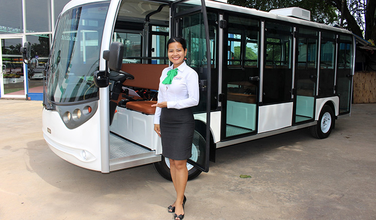 シェムリアップで公共電気バス運行の試行を完了　次は全国の都市交通に