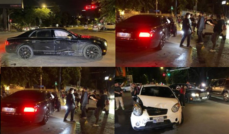中国人運転の車が高速で赤信号を無視して車に衝突、女性負傷