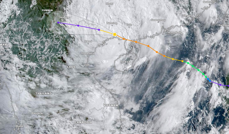 週間天気予報　南シナ海上の台風「タリム」　カンボジアに大雨をもたらす