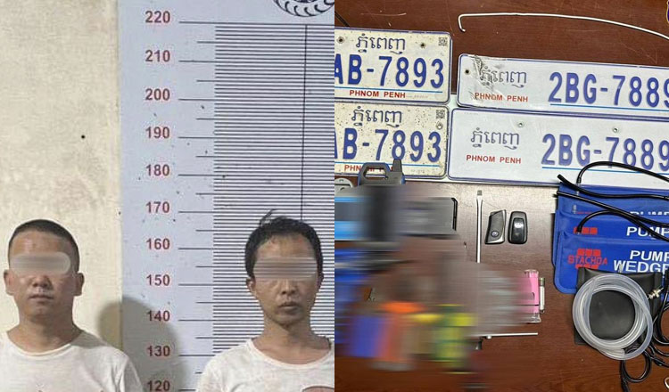 シアヌークビルで中国人の常習・自動車窃盗犯2人組を逮捕