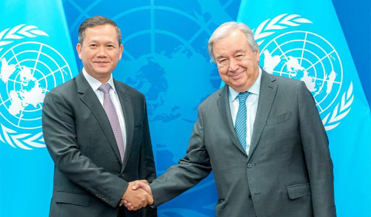 首相　国連事務総長に「カンボジアは人権改善に躊躇しない」と言明