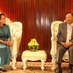 新駐中国・カンボジア大使、中国赴任前に上院議長と会談