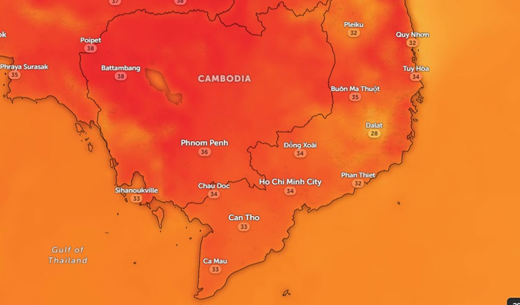 カンボジア、170年ぶりの猛暑に見舞われる