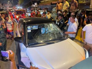 プノンペンひき逃げ 逃走の飲酒運転者を住民が拘束