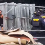 狂気の沙汰　マチェーテ（斧）を持った薬物男を制圧