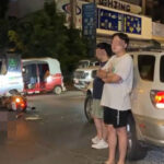 プノンペン　外国人運転のスピードオバーの車がバイクに衝突、2人負傷