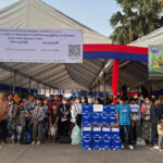 29日プノンペン　無料公共バスで数百人が地方へ帰省