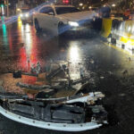 プノンペン　高級車の自爆衝突事故、車の女運転手は現場から逃走