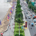 プノンペン　リバーサイドを週末に歩行者天国へ