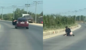 警察は、走行中の車から飛び降りた中国人、誘拐事件として捜査中