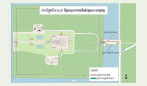アンコールワットの東門（裏門）参道を再開