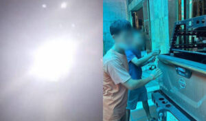 警察は強力照明で対向車に迷惑な車の所有者に減光命令