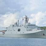 中国軍艦が合同演習に参加でリアム基地に到着