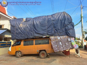 シェムリアップ州警察、大型貨物を積載した車両に対する法的措置