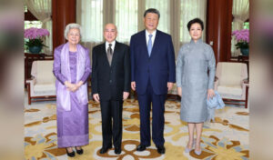 国王陛下と王妃陛下が中国の国家主席夫妻と会見