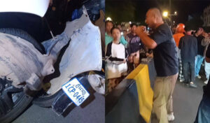 酔った中国人?の車が突っ込み、多くの車両に衝突し2人負傷