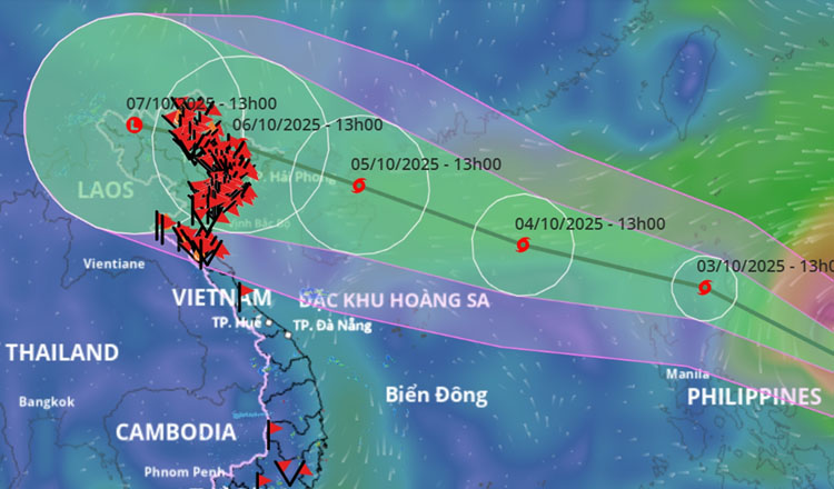 台風マトモの影響でカンボジアの週末は雨の予報