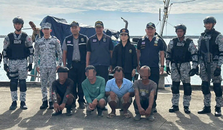 タイ海軍、ココン州沖でカンボジア漁師を逮捕