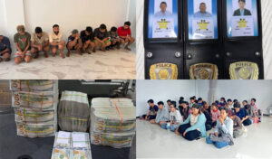 プノンペンの国際拠点取締り2週間で、40か所捜査、284人を逮捕、