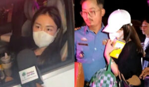 プノンペンで飲酒運転事故を起こした女性が車に閉じ籠り抵抗